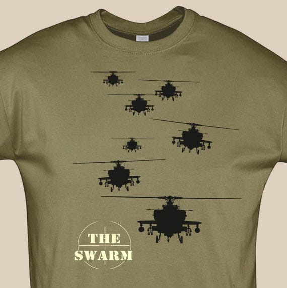 Apache AH-64 attack helicopter T Shirt Army US t-shirt USA Graphic Design tee S - 5XL