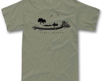 T-shirt Analog Escape, maglietta con disco in vinile, maglietta con musica LoFi, abbigliamento con grafica giradischi, regalo per amanti dei dischi
