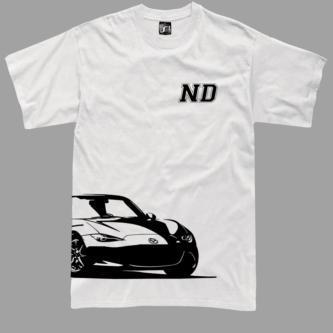 T-shirt MX-5 ND RF Pour Fans De Mazda MX-5 Roadster - Motif Silhouette - Neuf