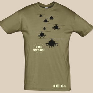 Apache AH-64 Kampfhubschrauber T-Shirt, US-Army-T-Shirt, USA-Grafikdesign, Größen S–5XL Bild 2