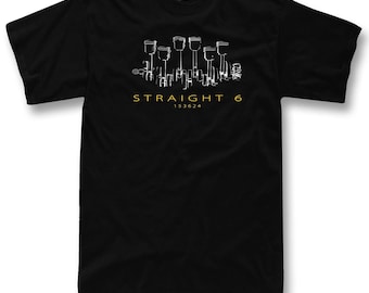 Straight Six Engine T-Shirt INLINE 6 motor - Automotive Engineer Gift
