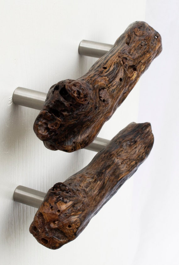Driftwood Cabinet Drawer Pull Set Of 2 Etsy
