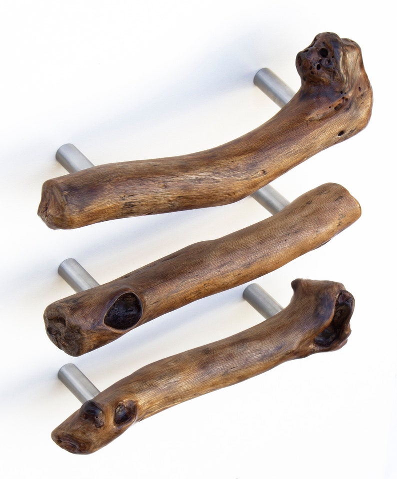 Driftwood Cabinet Drawer Pull Set Of 3 Etsy