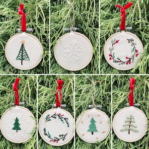 Hand Embroidered Christmas Ornament - Custom Christmas Ornament