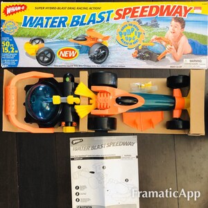 NEW Vintage Wham O Water Blaster Speedway Hydro Powered Dragster Drag Race Car Kids Outdoor Yard Summer Toy