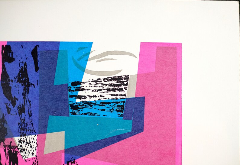 Limited Edition 300 1982 Modern Abstract /'Count of Salvation/' Vintage Screen Print Seong Moy Pencil Signed
