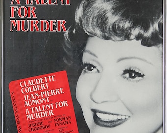 Framed Rare Poster, Claudette Colbert, Jean Pierre Aumont, A Talent for Murder, 1981, Biltmore Theatre