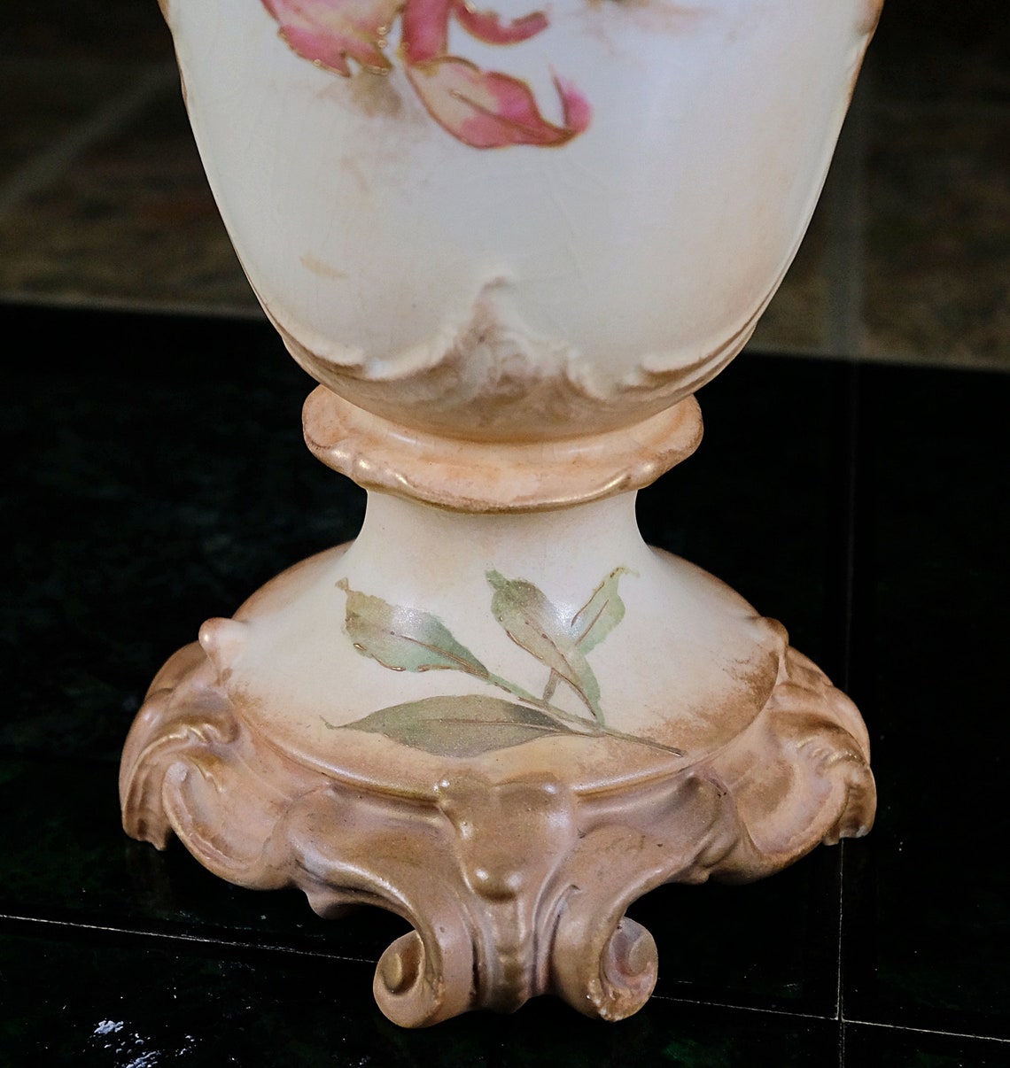 Antique Porcelain Vase Hand Made Painted Numbered Floral Etsy