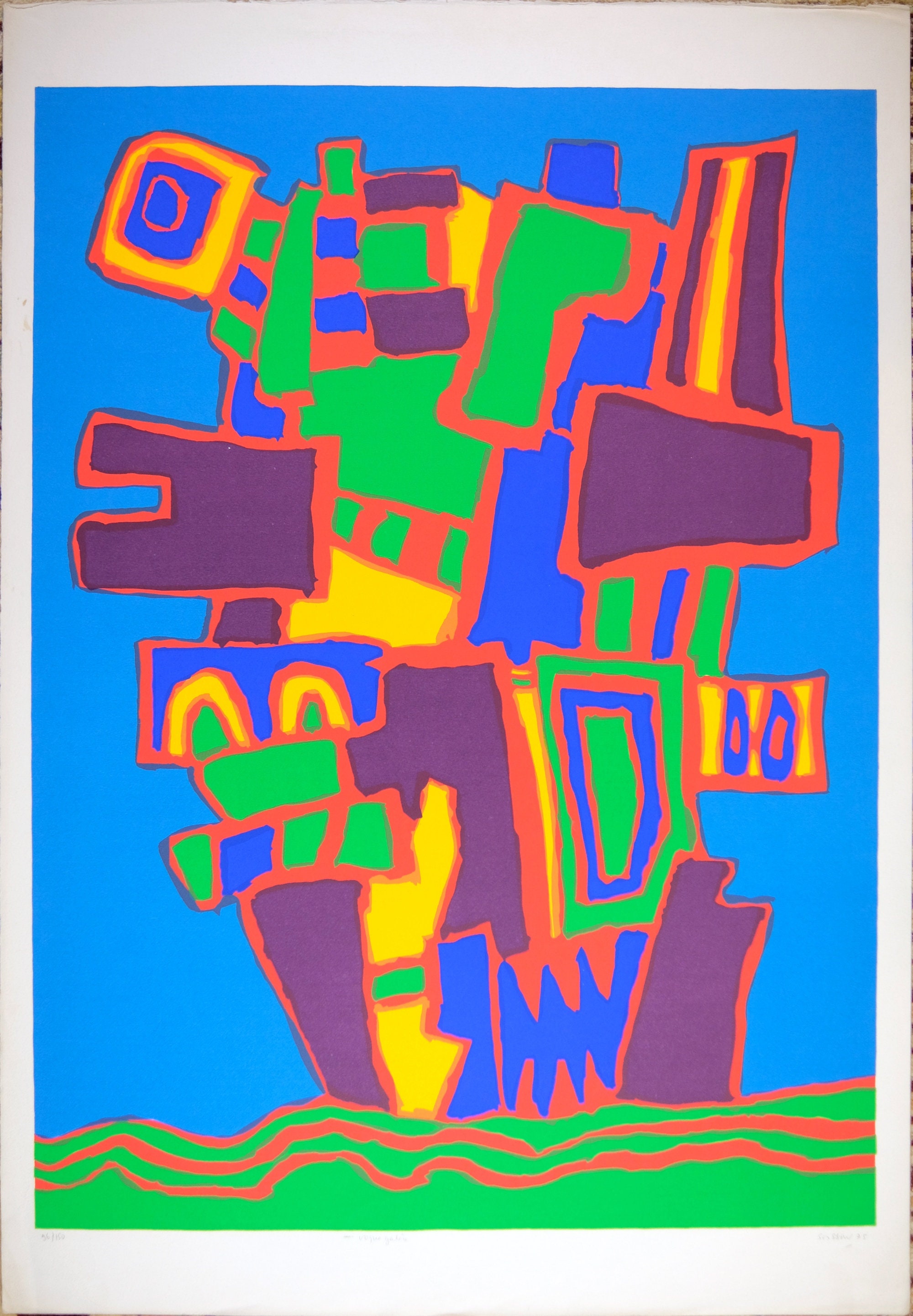 Signed by Jacques Soisson, Vintage Serigraph Print, Soisson 1975, Superb Modern Abstract, Limited Edition Number 150