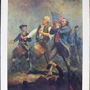Serigrafia d'epoca, Copyright 1964 NY Graphic Society LTD, Stampata in Svizzera, Numero 7715, Spirit of '76 (Yankee Doodle) di A.M. Willard