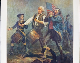 Vintage Print, 'Spirit of '76', Vintage Serigraphie von A M Willard, VTG Wall Art