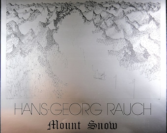 Vintage Foil Screen-Print Poster, by Hans-Georg Rauch, Mount Snow, Vermont, 1970 Vintage Wall Art