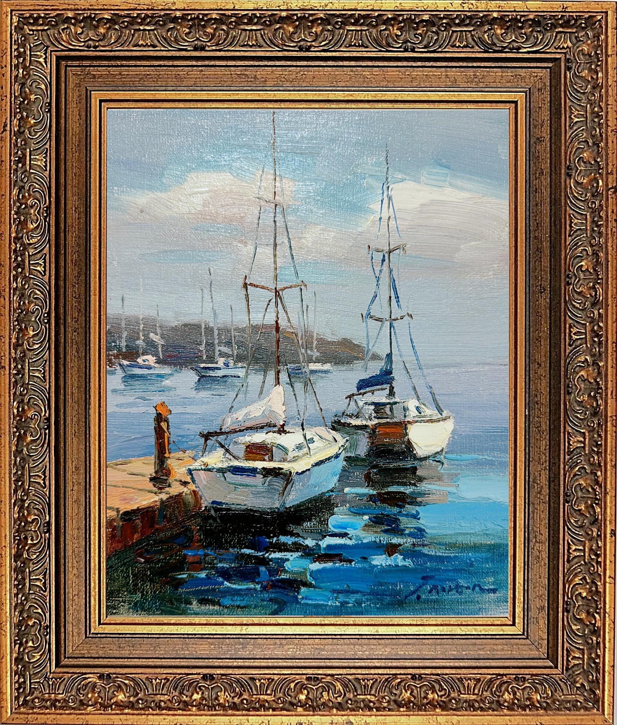 Oil Painting With Antique Gold Framed, Signed by J Norton, Wall
