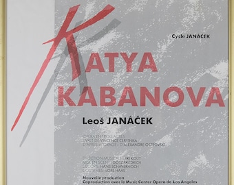Vintage European Opera Poster for Katya Kabanova by Composer Leoš Janáček