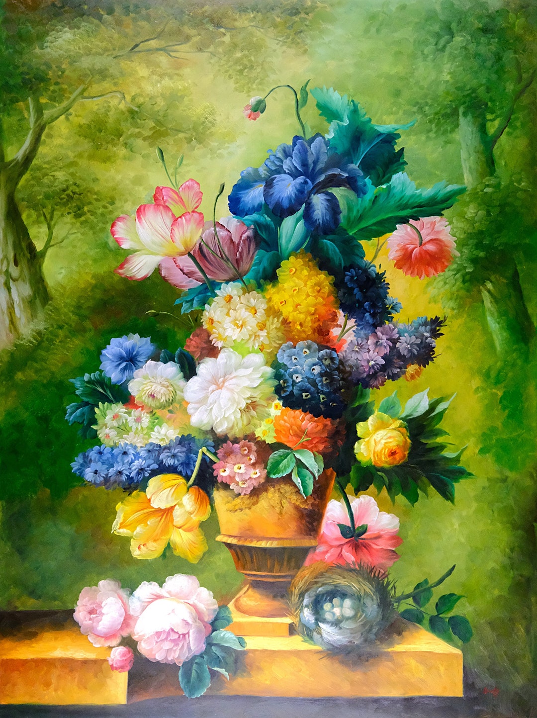 Original Oil Painting On Canvas Signed By Andy R Still Life With