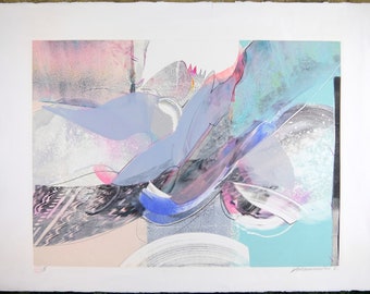 Rare Vintage Print, Abstract Wall Art, Pencil Signed, Limited Edition Number 1/100