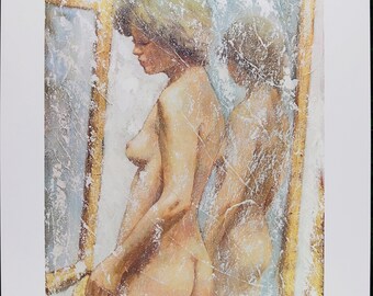 Vintage Print, Limited Edition Numbered, Signed by Alex Schloss, USA 1921-2011 Nude