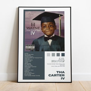 Lil Wayne Tha Carter IV Album Artwork Poster - Tracklist Poster - Album Art Print - Aesthetic Wall Decor - Gift Ideas