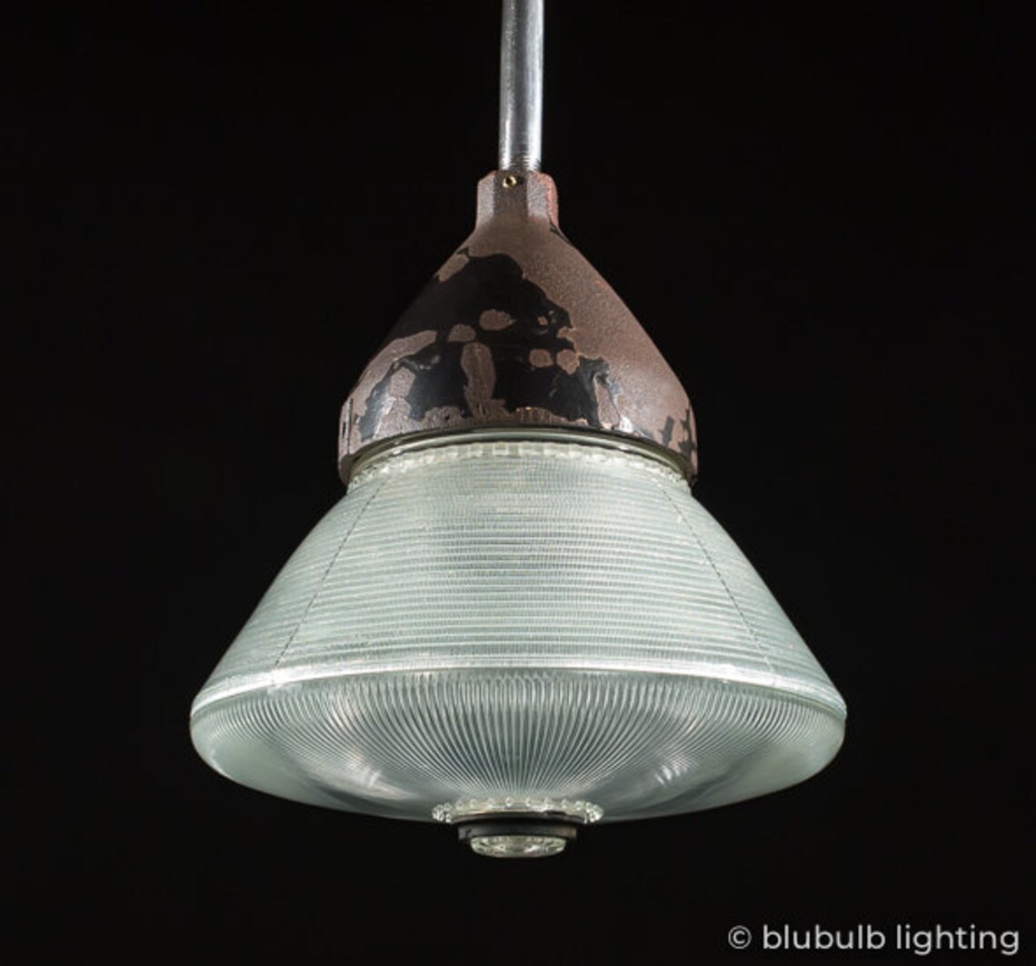 Holophane Dust Tight Vintage Industrial Light Fixture Etsy