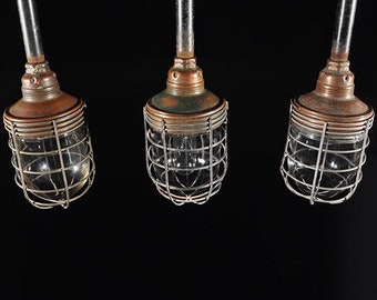 white porcelain explosion-proof ceiling lights cage Vintage industrial globe 