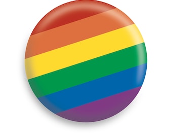 Rainbow Pride Flag - Pinback Button // Fridge Magnet // Badge Magnet // Pocket Mirror