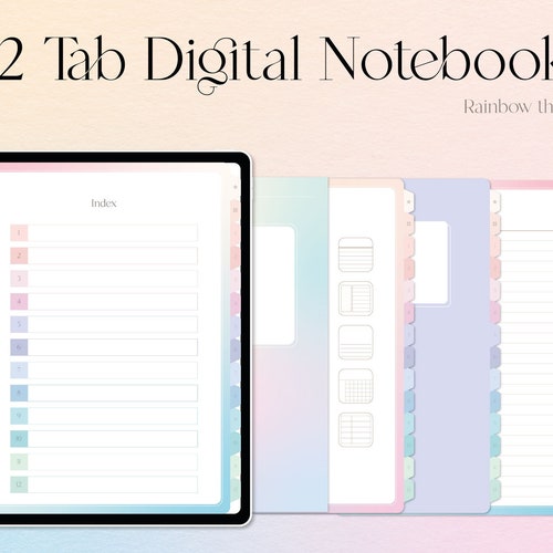 Digital Portrait Notebook12 Hyperlinked Tabs for Goodnotes | Etsy