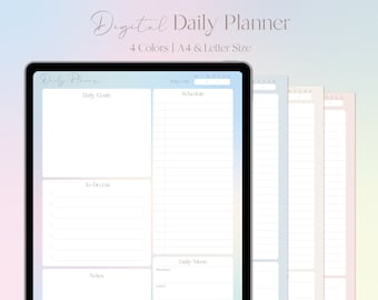 Planejador diário digital - modelo de check-in diário, modelo de lista de tarefas, planejador diário produtivo, programação diária produtiva, modelo de lista de verificação