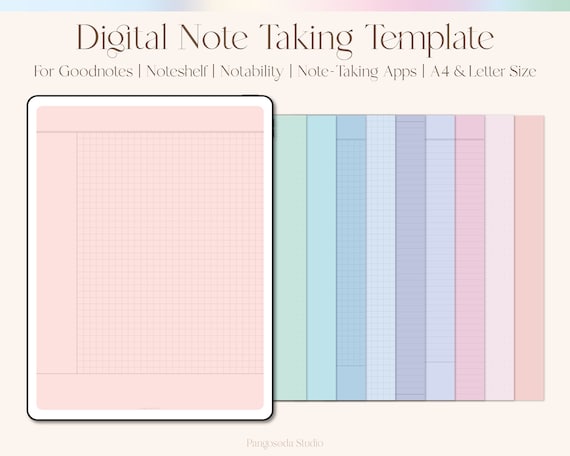 Note Taking Template - Goodnote Template, Notability Template, iPad Notetaking, Cornell note template, notability cornell, Black friday sale