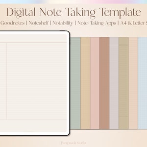 Digital Note Taking Template - Digital Writing Paper, Goodnote Template, Notability Template, Student Notes, Digital Paper, PDF