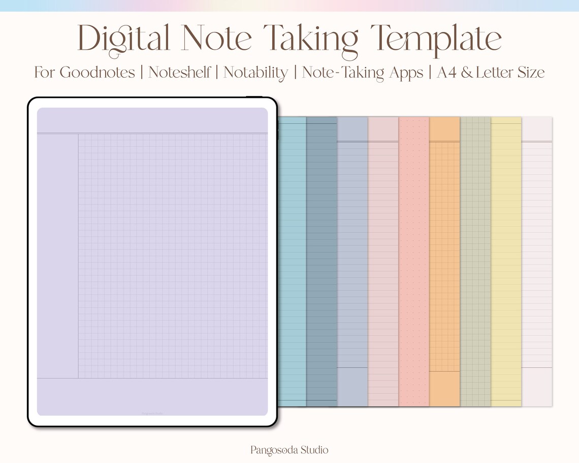 Digital Note Taking Template - Goodnote Template, Notability Template ...