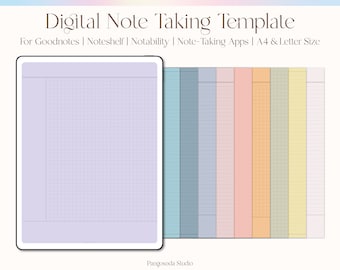 Modelo de anotações digitais - modelo Goodnote, modelo de notabilidade, anotações para iPad, modelo de nota Cornell, notability cornell
