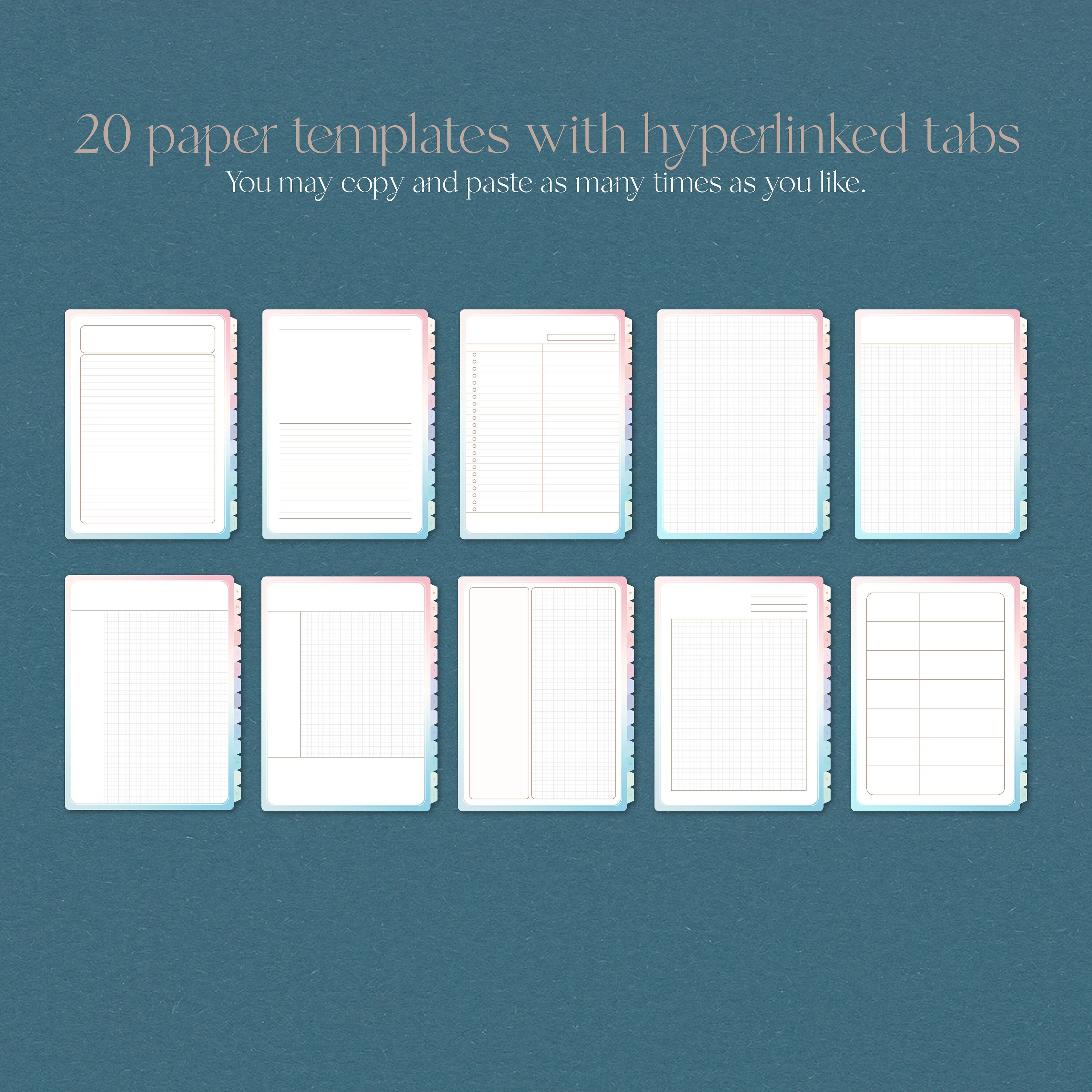 Digital Portrait Notebook12 Hyperlinked Tabs for Goodnotes - Etsy