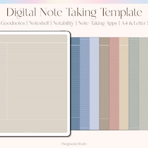 Digital Note Taking Template - Goodnote Template, Notability Template, iPad Notetaking, Cornell note template, notability cornell, Student