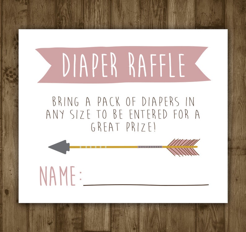 Diaper Raffle Insert Printable Arrow Invitation Insert Etsy Diaper Raffle Insert Printable Arrow Invitation Insert Etsy