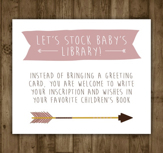 Book Insert Baby Shower Boy Arrows Boho Pink Library Etsy Book Insert Baby Shower Boy Arrows Boho Pink Library Etsy