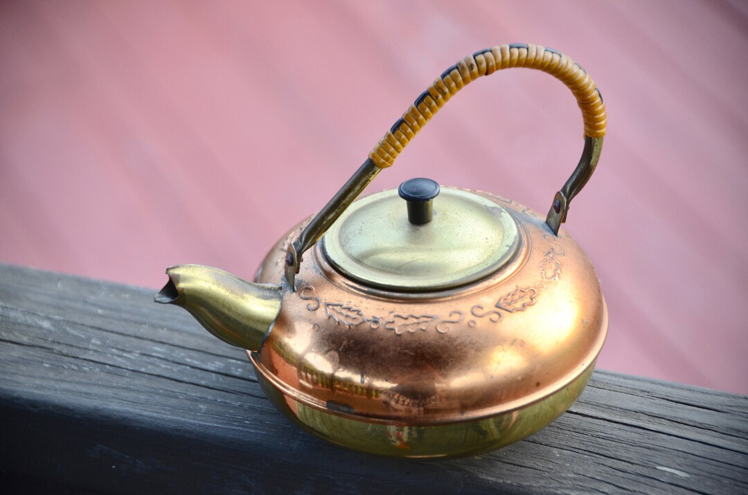 Small Copper and Brass TEAPOT Made in Holland Danish Tea Danish Dutch