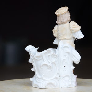 Rococo Victorian Figurine Planter Vase. Porcelain/Bone China Planter Vase.Rococo Decor. Victorian Vase. Edwardian Vase. Bisque Planter. #f5 image 4