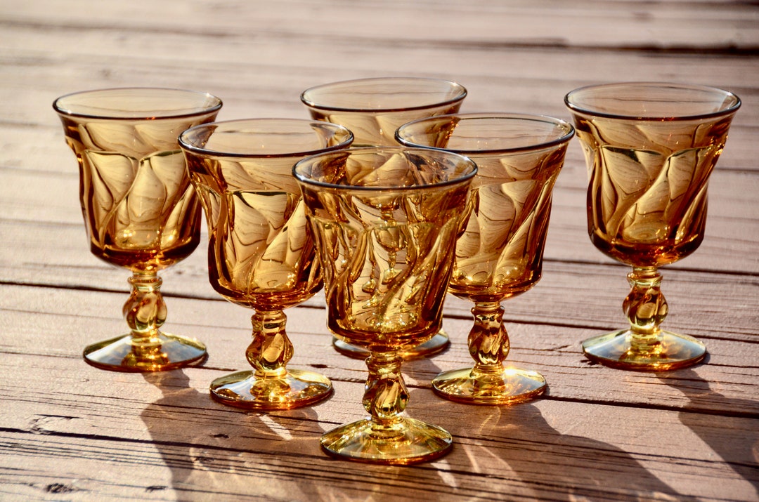 AMBER Goblets Sold PER GLASS Fostoria Jamestown Water Goblets Amber