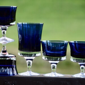 Denby Mirage blått glasglas från mitten av århundradet: Vin-/vattenbägare #N128 bild 3