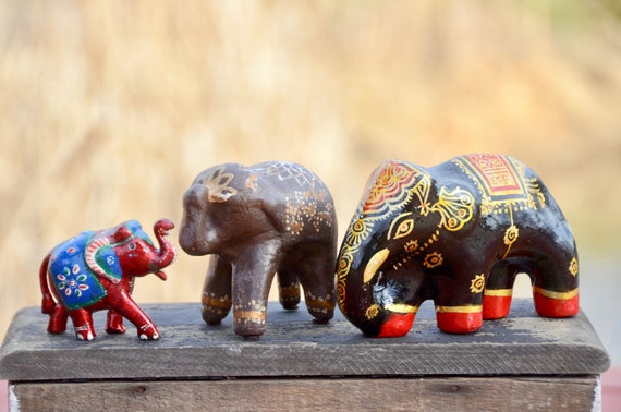 Elefantes Decoracion,figuras De Elefantes,elefantes Con Purpurina,dos  Elefantes,elefantes Negros,elefantes Vintage -  Australia