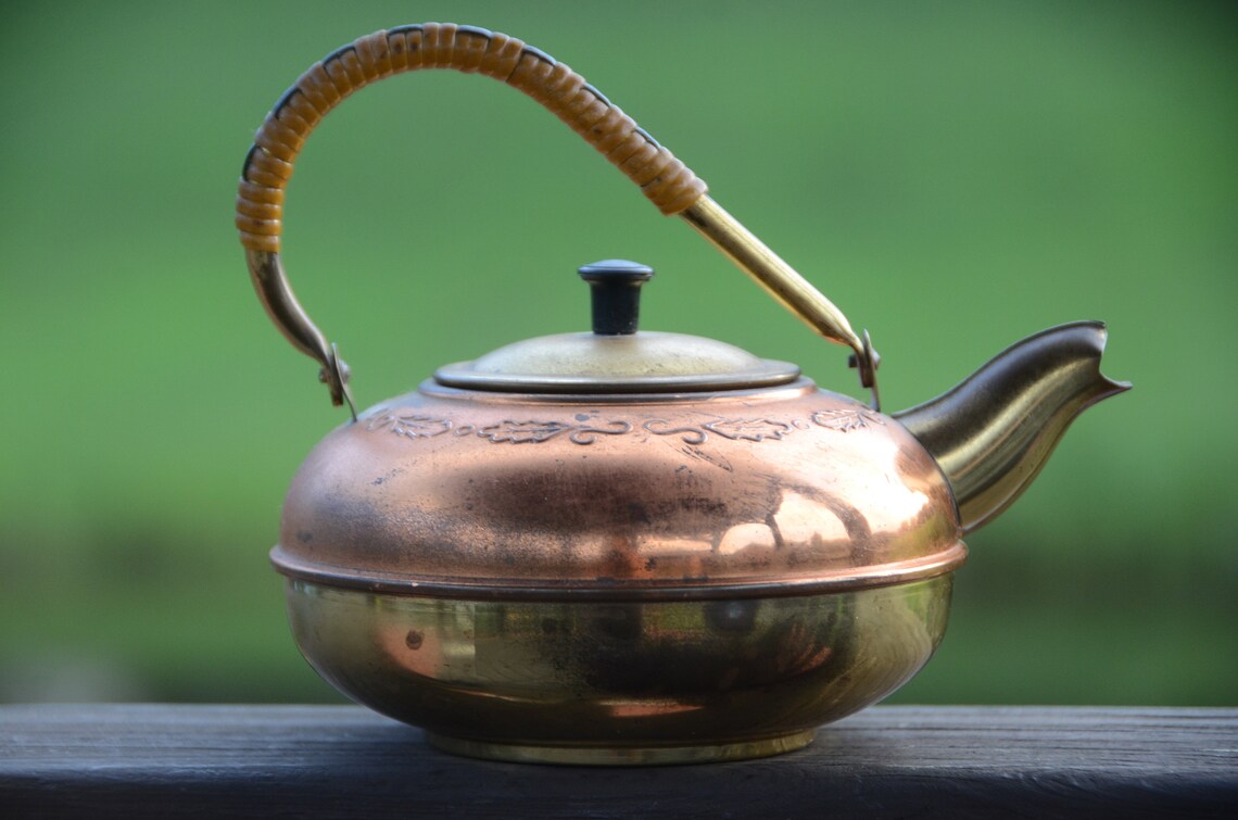 Small Copper and Brass TEAPOT Made in Holland Danish Tea Etsy
