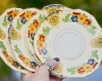 Cuencos y platos Art Déco/Por plato/John Maddock and Sons, Inglaterra, porcelana china "Minerva Cairo", circa 1927-1930/Platos de porcelana antiguos #X
