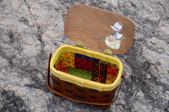 Retro Caro Nan Style Basket Purse. Wood Mid-Centu… - image 3