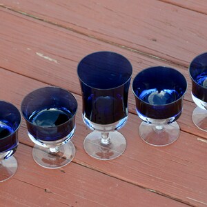Denby Mirage blått glasglas från mitten av århundradet: Vin-/vattenbägare #N128 bild 10
