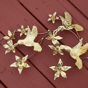 Mid-Century Metal LEAVES WALL Art | Brass Leaves Copper Stem MCM Wall Decor | Mid Century Metal Spray | Mid-Century Decor