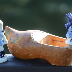 Holland Wooden Clog Shoe | Dutch Girl | Windmill Made in Holland | Dutch Decor | Lot of Holland Items | Windmill Salt & Pepper Shaker #J-128