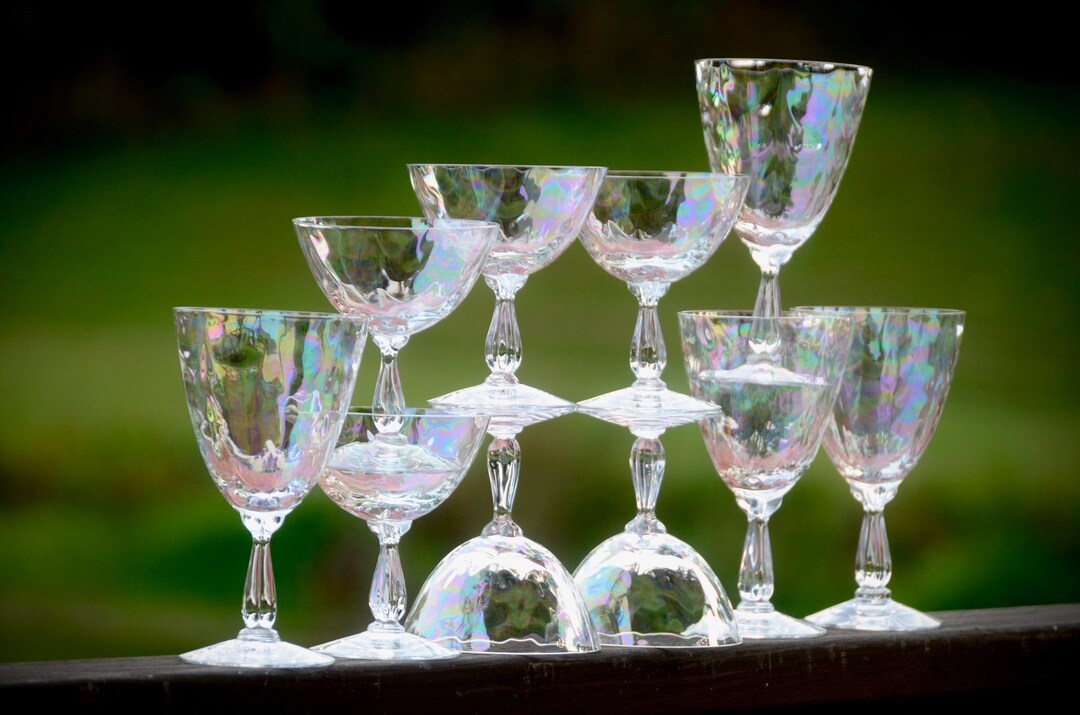 IRIDESCENT STEMWARE sold Individually fostoria Shell Pearl Etsy