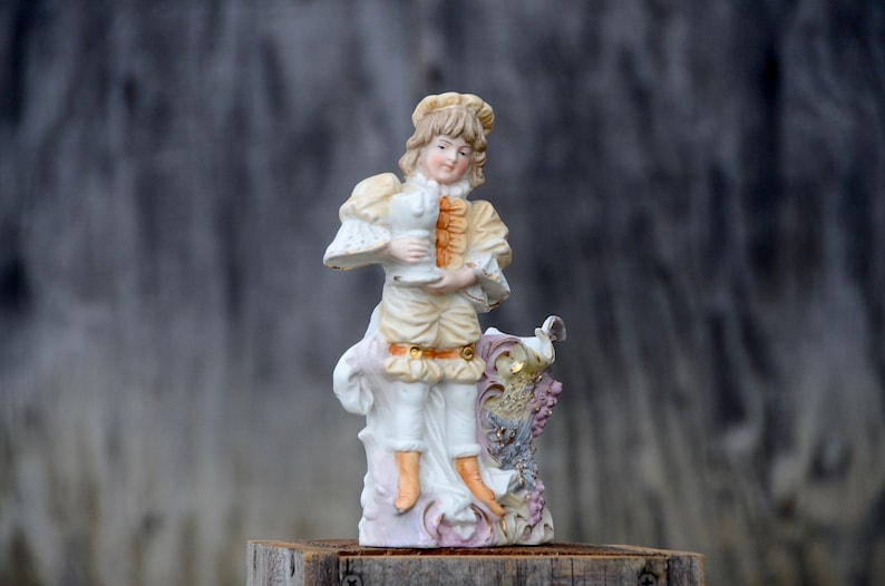 Rococo Victorian Figurine Planter Vase. Porcelain/Bone China Planter Vase.Rococo Decor. Victorian Vase. Edwardian Vase. Bisque Planter. #f5 image 8