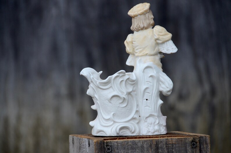 Rococo Victorian Figurine Planter Vase. Porcelain/Bone China Planter Vase.Rococo Decor. Victorian Vase. Edwardian Vase. Bisque Planter. #f5 image 7