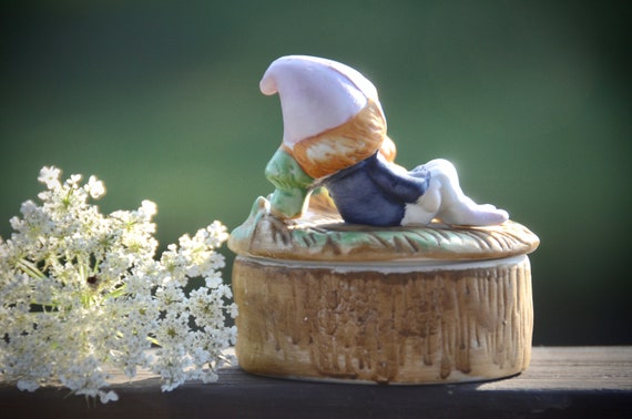 GARDEN GNOME Mushroom Fairy Box | Vintage Homco C… - image 2